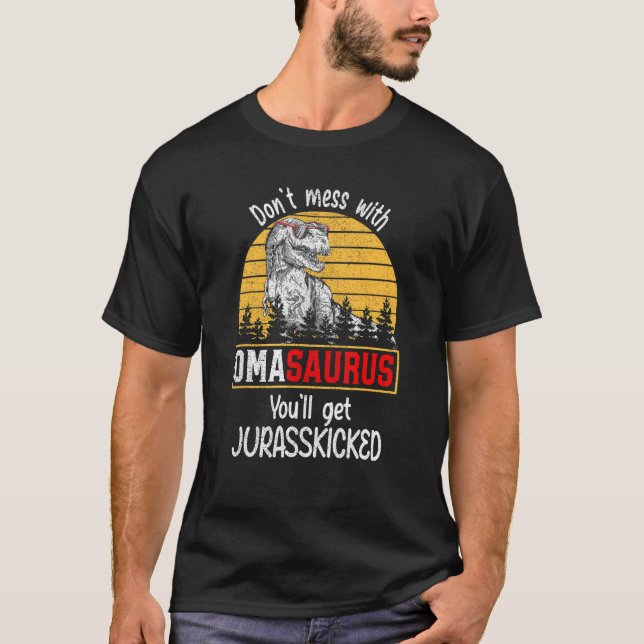 Camiseta Don Mess Com Omasaurus Você Vai Ter Jurasschutado  (Frente)