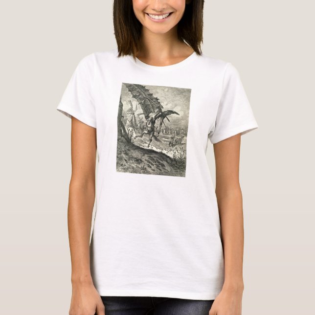 Camiseta Don Quixote e os moinhos de vento (Frente)