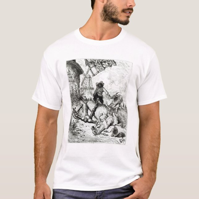 Camiseta Don Quixote e os moinhos de vento (Frente)