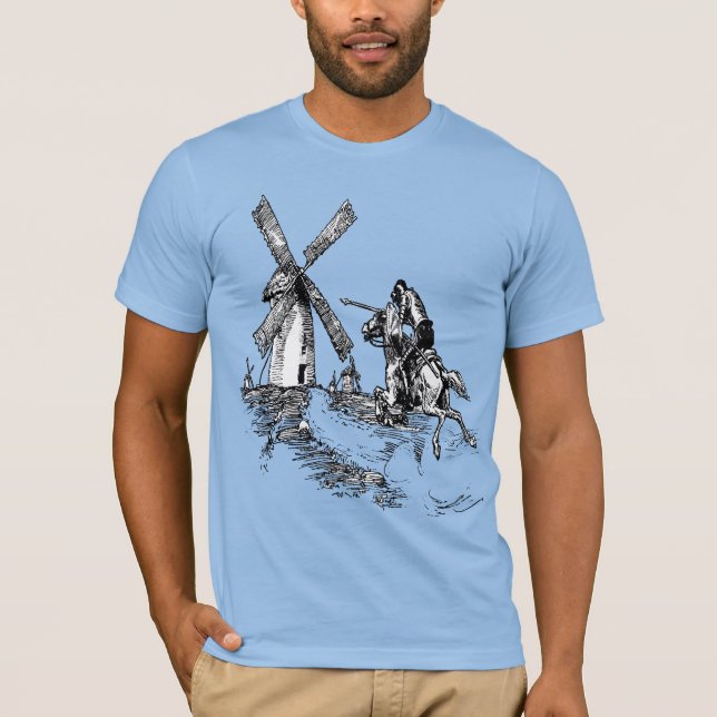 Camiseta Don Quixote Lutando Contra Moinhos (Frente)