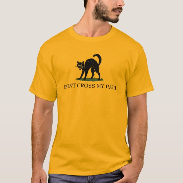 Camiseta Don’t Cross My Path Cat Gadsden Flag Parody (Frente)