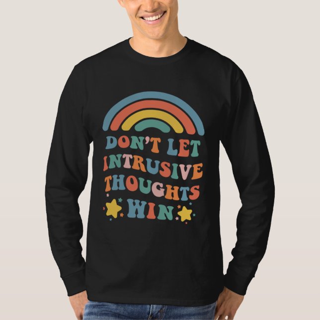 Camiseta Don t Let Intrusive Thoughts Win  Boho Rainbow (Frente)