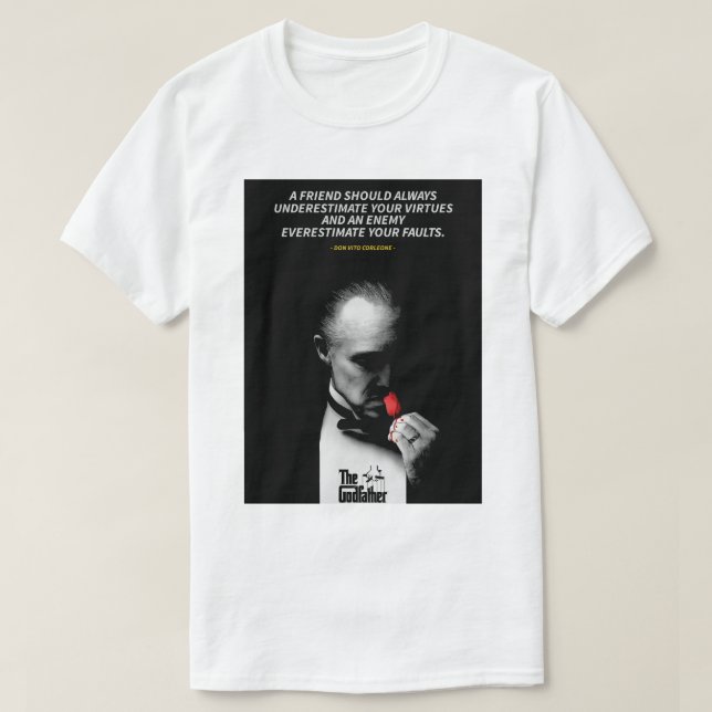 Camiseta Don Vito Corleone quotes T-Shirt (Frente do Design)