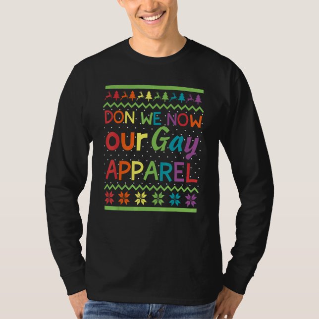 Camiseta Don We Now Gay Christmas Pride Apparel LGBTQ Rainb (Frente)
