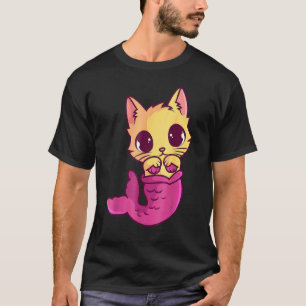 Camiseta Dona Amante de Gato Sereia Gatinho de Peixe Purrma
