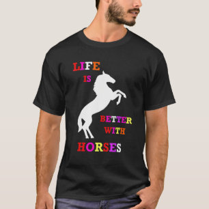 Camiseta Dona da Vida de Cavalos de Equitação Equ