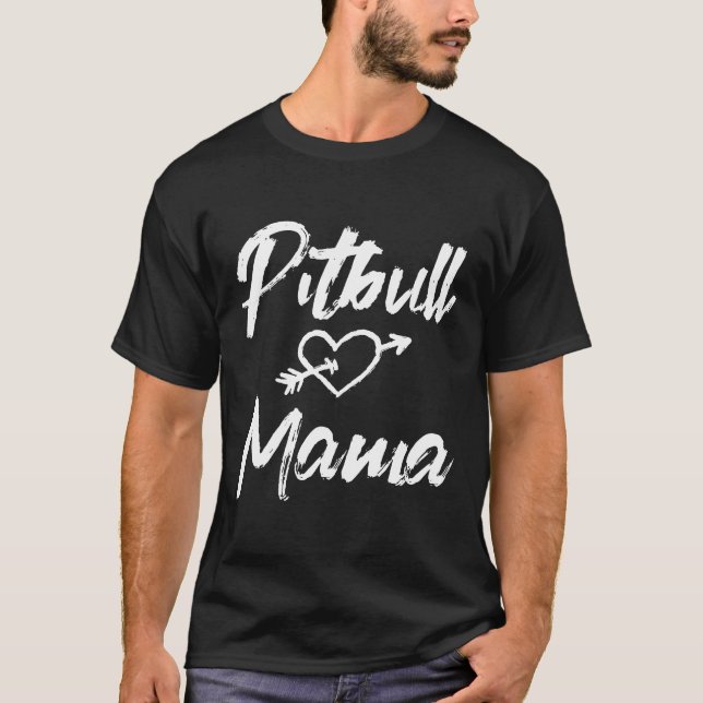 Camiseta Dona de Cachorro Pitbull Mãe (Frente)