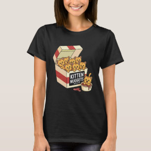 Camiseta Dona de Gato Engraçado Kitten Nuggets Comida Troca