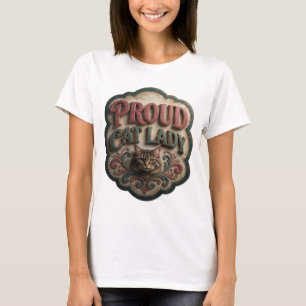 Camiseta Dona de Gato Orgulhosa Rosa Intenso Design Persona