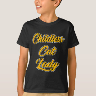 Camiseta Dona de Gato sem Filhos Design Divertido 