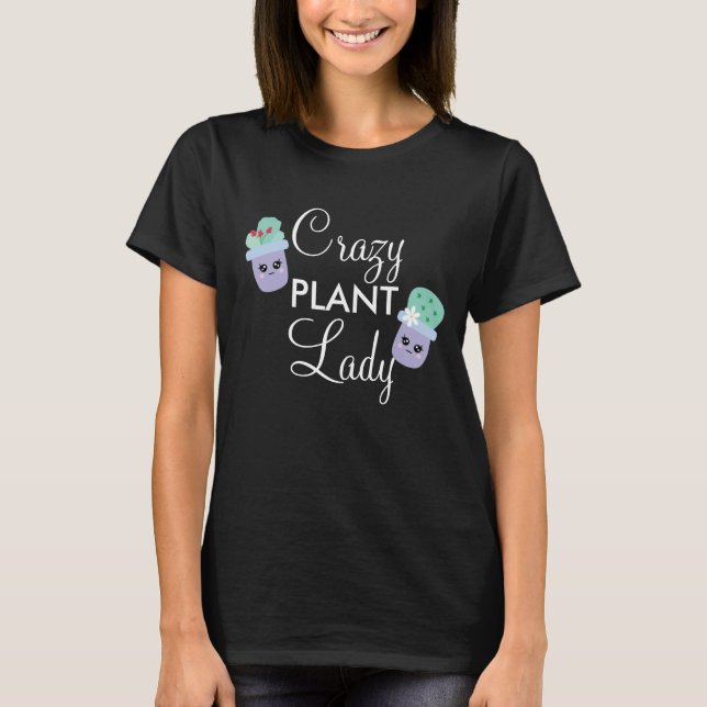 Camiseta Dona de Planta Louca Vaso de Cacto Fofo (Frente)