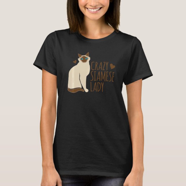 Camiseta Dona Louca de Gato Siamesa (Frente)