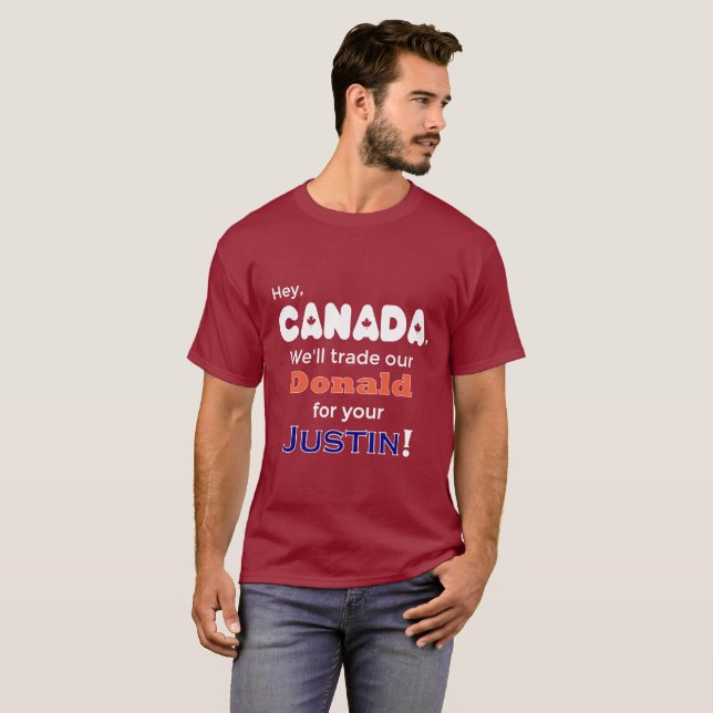Camiseta Donald de comércio engraçado para o t-shirt de (Frente Completa)