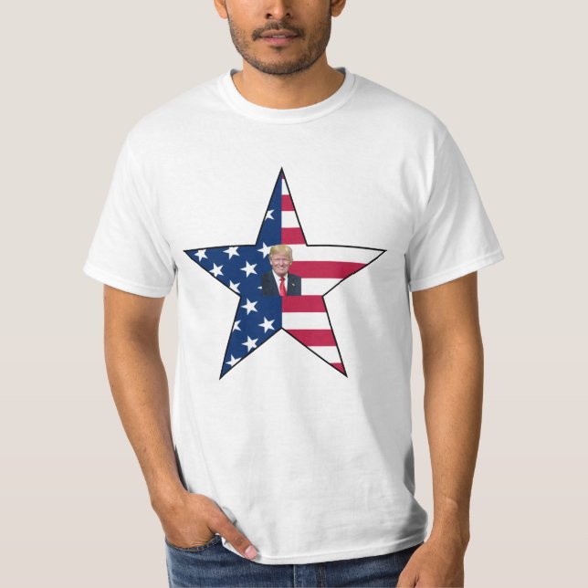 Camiseta Donald J. Trump~ Presidente~ US Flag~ Star ~ MAGA~ (Frente)
