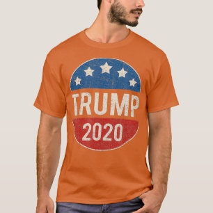 Camiseta Donald Trump 2020 Patriótico do Botão Retroativo