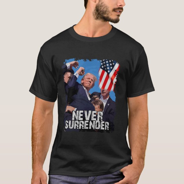 Camiseta Donald Trump 2024 Combater A Eleição De Bandeira A (Frente)