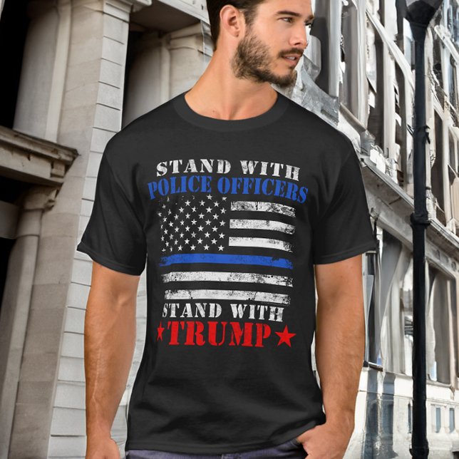 Camiseta Donald Trump 2024 fica com policiais (trump 2024 pro police t-shirt)