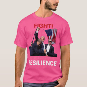Camiseta Donald Trump 2024 Fist Raise Fight Resilience Whit