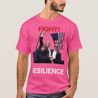 Camiseta Donald Trump 2024 Fist Raise Fight Resilience Whit