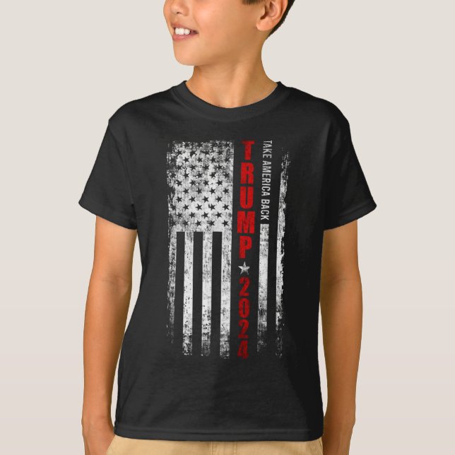 Camiseta Donald Trump 2024 Recupere a bandeira americana (Frente)