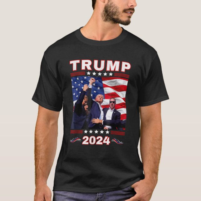 Camiseta Donald Trump 2024 Recupere a bandeira americana (Frente)