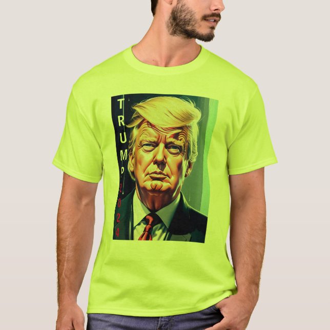 CAMISETA DONALD TRUMP 2024 T-SHIRT - SEGURANÇA VERDE (Frente)