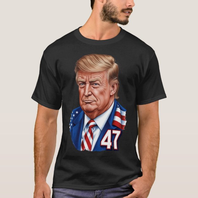 Camiseta Donald Trump 2024 Vencedor Presidencial 47 (Frente)