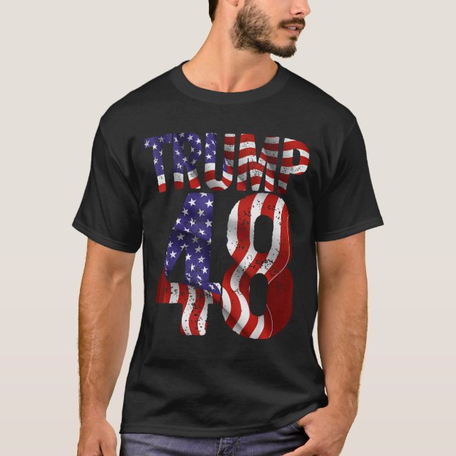 Camiseta Donald Trump 2028 Trump 45 47 48º Presidente Ameri (Frente)