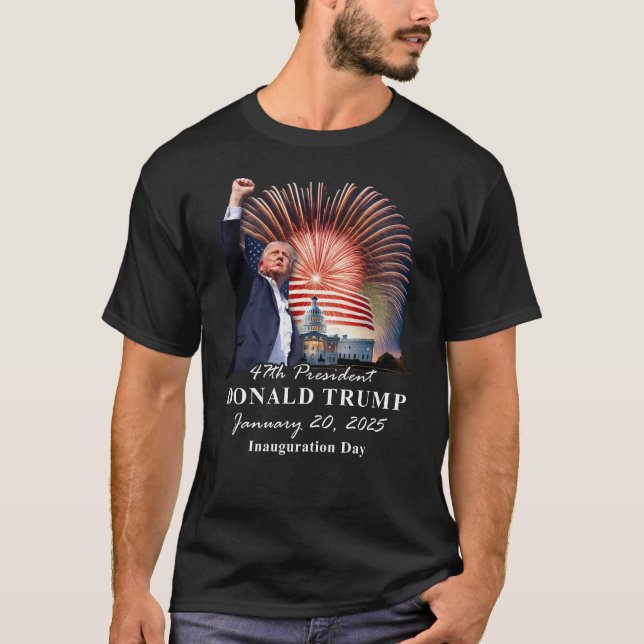 Camiseta Donald Trump 47º Dia da Inauguração do Presidente (Frente)