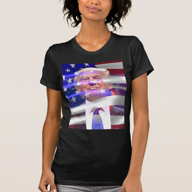 Camiseta donald trump american flag (Frente)