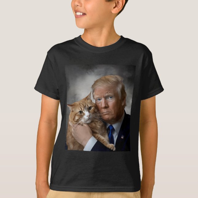 Camiseta Donald Trump And Cat Funny Trump And Cat, Litical  (Frente)