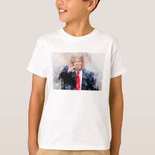 Camiseta Donald Trump apontando o retrato aquoso