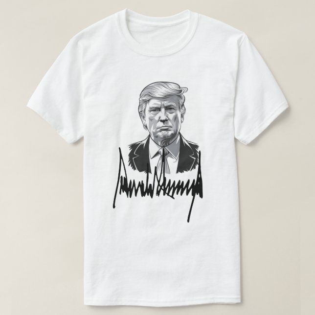 Camiseta Donald Trump (assinatura presidencial) (Frente do Design)