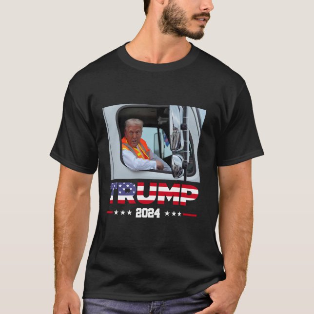 Camiseta Donald Trump caminha no caminhão do lixo (Frente)