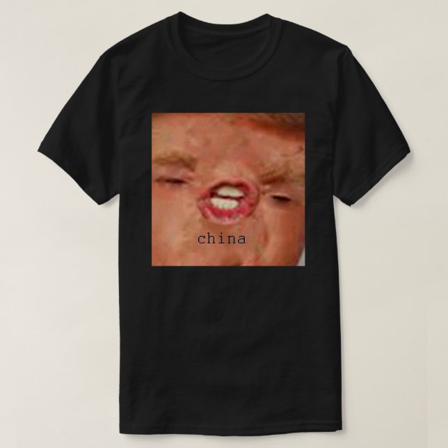 Camiseta Donald Trump China Memory Sticker (Frente do Design)