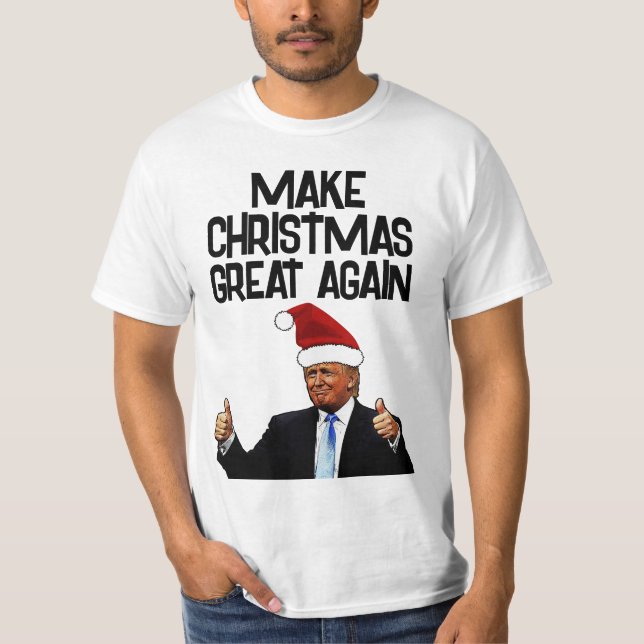 CAMISETA DONALD TRUMP CHRISTMAS EXCELENTE NOVAMENTE T-SHIRT (Frente)