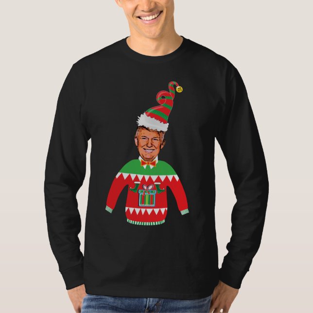 Camiseta Donald Trump Christmas Ugly Christmas Sweater (Frente)