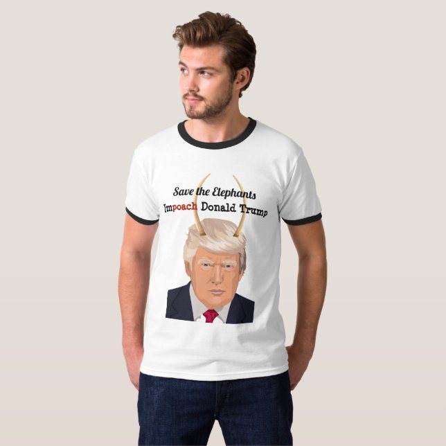 Camiseta Donald Trump com Elefante Trump Demônios (Frente Completa)