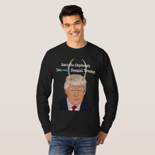 Camiseta Donald Trump com os chifres do diabo do trunfo do