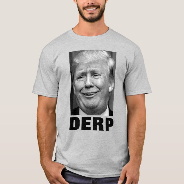 Camiseta Donald Trump "DERP" (preto e branco) (Frente)