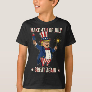 Camiseta Donald Trump Fireworks Faz 4 De Julho De Novo
