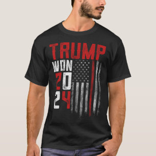 Camiseta Donald Trump Ganhou Posse de Homen 2024 Eleição
