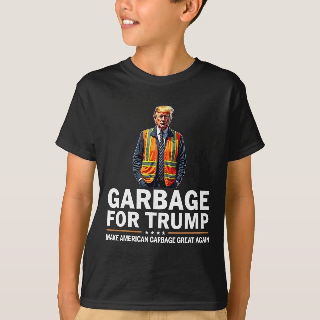 Camiseta Donald Trump Garbage Orange Vest de Segurança Refl (Frente)