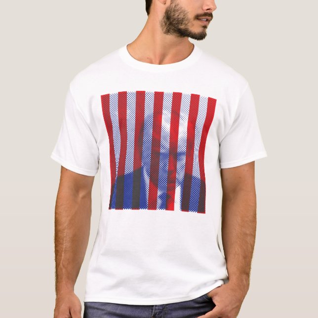 Camiseta Donald Trump Graphic Mugshot Red Blue T Shirt (Frente)