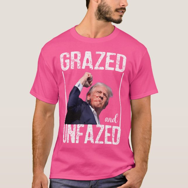 Camiseta Donald Trump Grazed E Inabalável Eleições 2024 (Frente)