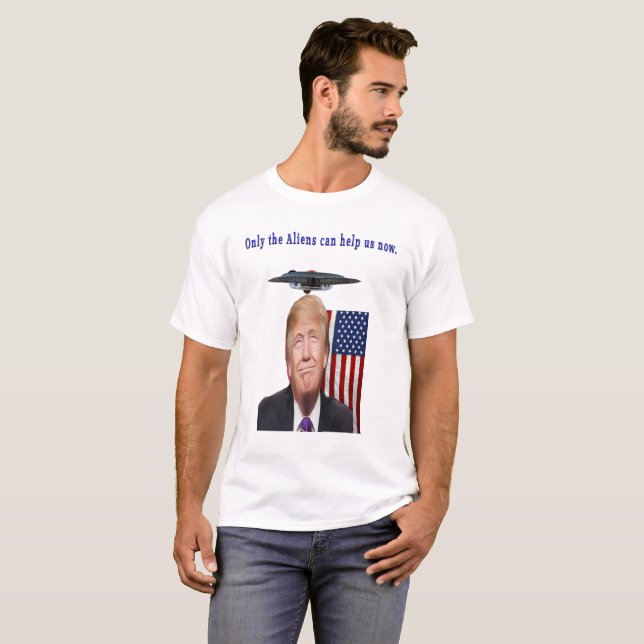 Camiseta Donald trump humor ufo drones (Frente Completa)