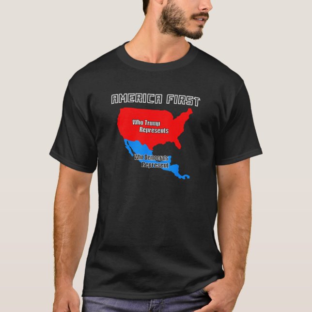 Camiseta Donald Trump Ilegal Construiu A América Do Muro Pr (Frente)