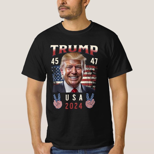 Camiseta Donald Trump J.D. Vance Leva a América de volta (Frente)