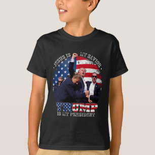 Camiseta Donald Trump Lutar Com Jesus É Meu Salvador Trump
