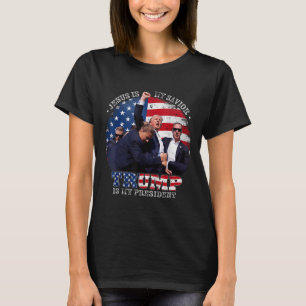 Camiseta Donald Trump Lutar Com Jesus É Meu Salvador Trump